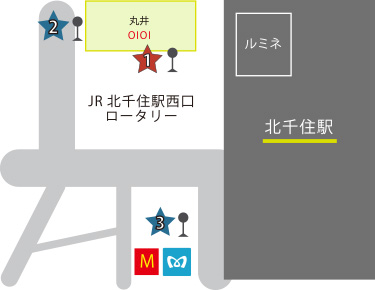 北千住駅からのアクセス